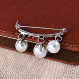 Fashion Pearl Fixed Strap Charm Safety Pin Brooch Sweater Cardigan Clip Chain Brooches Jewelry daiiibabyyy