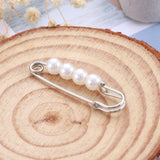 Fashion Pearl Fixed Strap Charm Safety Pin Brooch Sweater Cardigan Clip Chain Brooches Jewelry daiiibabyyy