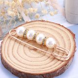 Fashion Pearl Fixed Strap Charm Safety Pin Brooch Sweater Cardigan Clip Chain Brooches Jewelry daiiibabyyy