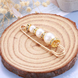 Fashion Pearl Fixed Strap Charm Safety Pin Brooch Sweater Cardigan Clip Chain Brooches Jewelry daiiibabyyy