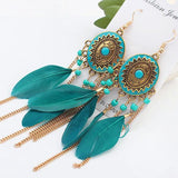 ZOSHI Bohemian Tassel Earrings for Women Dangle Long Earrings Feather Boho Drop Earrings Seed Beads Vintage Jewelry Brincos daiiibabyyy