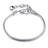 Hot Selling High Quality Authentic Silver Color Snake Chain Fine Bracelets Fit European Brand Charm Bracelet Women Girls Jewelry daiiibabyyy