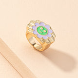 Mushroom Ring Most Loved Smile Rainbow Alien Flower Queen Rings Spring Fine Lucky Jewelry Heart Clouds Rings for Women Gift daiiibabyyy