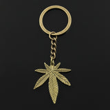 Fashion Key Ring Metal Key Chain Keychain Jewelry Antique Gold Color Bronze Silver Color Plated Maple Leaves 39x34mm Pendant daiiibabyyy