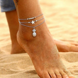 FAMSHIN 2021 Boho Anklets For Women Girls Stars Chains On Leg Bule Stone Leg Bracelet Summer Beach Accessories Barefoot Jewelry daiiibabyyy