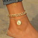 FAMSHIN 2021 Boho Anklets For Women Girls Stars Chains On Leg Bule Stone Leg Bracelet Summer Beach Accessories Barefoot Jewelry daiiibabyyy