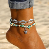 FAMSHIN 2021 Boho Anklets For Women Girls Stars Chains On Leg Bule Stone Leg Bracelet Summer Beach Accessories Barefoot Jewelry daiiibabyyy