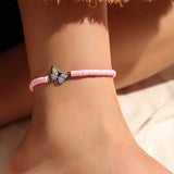 4PCS/SET Bohemian Color Multilayer Anklet Women Mixed Star Moon Cactus Lock Pendant Summer Beach Casual Jewelry Friendship Gift daiiibabyyy