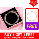 New Fashion Chunky Metal Chain Anklet For Women Men Rhinestone Gold Silver Color Cuban Foot Bracelet Punk Hip Hop Rock Jewelry daiiibabyyy