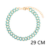 Punk Cuban Link Chain Rhinestone Anklet for Women Gold Silver Color Butterfly Crystal Anklet Bracelet on Leg Foot Jewelry daiiibabyyy