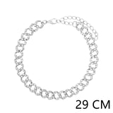 Punk Cuban Link Chain Rhinestone Anklet for Women Gold Silver Color Butterfly Crystal Anklet Bracelet on Leg Foot Jewelry daiiibabyyy