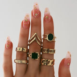 Women's Boho Charm Gold Star Knuckle Rings Set Crystal Star Crescent Geometric Female Finger Rings Bohemia Jewelry Gifts daiiibabyyy