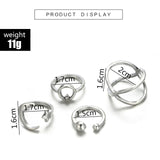 Tocona Vintage Gold Rings Sets for Women Cross Shell Starfish Clear Crytal Stone Geometric Wedding Ring Jewelry daiiibabyyy