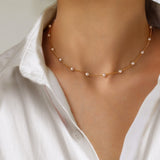 New Beads Women's Neck Chain Kpop Pearl Choker Necklace Gold Color Goth Chocker Jewelry On The Neck Pendant 2021 Collar For Girl daiiibabyyy