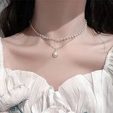 New Beads Women's Neck Chain Kpop Pearl Choker Necklace Gold Color Goth Chocker Jewelry On The Neck Pendant 2021 Collar For Girl daiiibabyyy