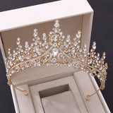 Daiiibabyyy Luxury Hair Accessory Crystal Rhinestone Crown Tiaras Headband Bride Headdress Wedding Hair Jewelry Headpeice For Women