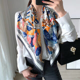 2021 new spring women scarf quality shawl silk fashion scarf headscarf beach sunscreen bag headscarf scarf 90cm*90cm daiiibabyyy