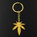 Fashion Key Ring Metal Key Chain Keychain Jewelry Antique Gold Color Bronze Silver Color Plated Maple Leaves 39x34mm Pendant daiiibabyyy