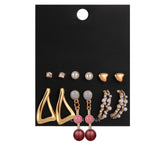 New Women's Earrings Set Tassel Pearl Acrylic Earrings For Women Bohemian Fashion Jewelry Geometric kolczyki Hoop Earings daiiibabyyy