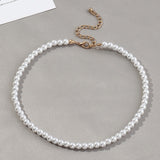 Vintage Style Simple 6MM Pearl Chain Choker Necklace For Women Wedding Love Shell Pendant Necklace Fashion Jewelry daiiibabyyy