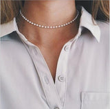 Vintage Style Simple 6MM Pearl Chain Choker Necklace For Women Wedding Love Shell Pendant Necklace Fashion Jewelry daiiibabyyy