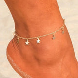 Women's Vintage Heart Flower Barefoot Sandals Beach Anklet Tassel Chain Foot Jewelry Bracelet on Leg Bracelet Ankle Jewelry daiiibabyyy