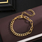 New Design Fashion Stainless Steel Link Chain Bracelets For Women Girl Men Gold Color Hiphop/Rock Adjustable Bracelet Jewelry daiiibabyyy