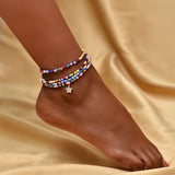 Boho Anklet Foot Colorful Beads Chain Shell Pendant Ankle Summer Bracelet Charm Sandals Barefoot Beach Foot Bridal Jewelry A046 daiiibabyyy