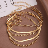 DIEZI 2021 New Vintage Simple Gold Color Snake Link Chain Anklets Women Girls Bohemian Leg Ankle Anklet Bracelet Beach Jewelry