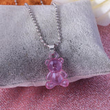 Rainbow Gummy Bear Necklace for Women Girls Candy Color Hip Hop Charm Pendants Necklaces Daily Jewelry Party Gifts Femme Bijoux daiiibabyyy