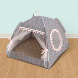 Summer Cat Tent Pet Tent House Floral Breathable Soft Fabric Pets Nest Bed Foldable Suitable Kitten Sleeping Bed Cave Dog Kennel daiiibabyyy