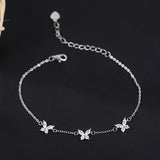 LISM  Silver Color  Bracelet Jewelry New Korean Simple Wild Sparkling Butterfly Bracelet For Student Women Birthday Gifts daiiibabyyy