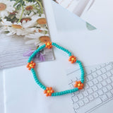 HangZhi  New Korean Cute Flowers Daisy Bracelets Transparent Colorful Beaded Handmade Elastic Wristband for Women Jewelry daiiibabyyy