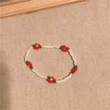 HangZhi  New Korean Cute Flowers Daisy Bracelets Transparent Colorful Beaded Handmade Elastic Wristband for Women Jewelry daiiibabyyy