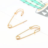 GTQ  Trendy Unisex Punk Rock Style Safety Pin Ear Hook Stud Earrings Exquisite Jewelry Gift for Women Men daiiibabyyy