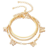 5 Pieces \ Set Fashion New Gold Silver Heart Pendant Anklet Girl Summer Beach Ankle Bracelet  Women Accessories Jewelry Gift daiiibabyyy