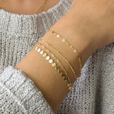 4pcs/set New Bohemia Bracelet set Multilayer Gold Silver Color Coin Chain Bracelets For Women Foot Chain Anklets Jewelry