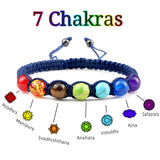 Charm 7 Chakra Braided Bracelet Ajustable Lava Tiger Eye Natural Stone Beads Bracelet Women Yoga Healing Bangle Jewelry Gift New daiiibabyyy