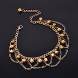 New Women Gril Tassel Chain Bells Sound Gold Metal Chain Anklet Ankle Bracelet Foot Chain Jewelry Beach Anklet