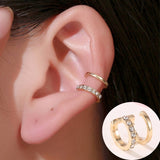 Cartilage Conch Fake Without Piercing Cuff Earring Earcuff Wrap Rock Earring Cuff No Piercing Women Crystal Clip Ear Adjustable daiiibabyyy