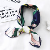 Women Small Satin Silk Scarf Square Print Wrap Foulard Femme Handkerchief Bandana Neck Hair Skinny Tie Scarves Shawls daiiibabyyy