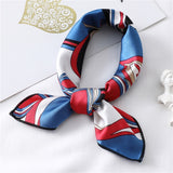 Women Small Satin Silk Scarf Square Print Wrap Foulard Femme Handkerchief Bandana Neck Hair Skinny Tie Scarves Shawls daiiibabyyy