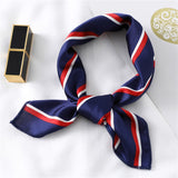 Women Small Satin Silk Scarf Square Print Wrap Foulard Femme Handkerchief Bandana Neck Hair Skinny Tie Scarves Shawls daiiibabyyy