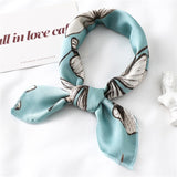 Women Small Satin Silk Scarf Square Print Wrap Foulard Femme Handkerchief Bandana Neck Hair Skinny Tie Scarves Shawls daiiibabyyy