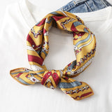 Women Small Satin Silk Scarf Square Print Wrap Foulard Femme Handkerchief Bandana Neck Hair Skinny Tie Scarves Shawls daiiibabyyy