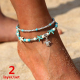 Multicolor Tassel Anklet Bohemian Jewelry For Women Acrylic Beaded Elastic Chain Ankle Chain Leg Foot Chain daiiibabyyy