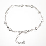 304 Stainless Steel Anklet Silver Color Heart  For Women  Fashion Summer Beach Foot Jewelry21.8cm(8 5/8