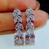 New Korea Sweet Cute Flower Crystal Temperament Geometric Shiny Zircon Earrings Statement Earrings for Women Girl Pendientes daiiibabyyy