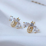 New Korea Sweet Cute Flower Crystal Temperament Geometric Shiny Zircon Earrings Statement Earrings for Women Girl Pendientes daiiibabyyy