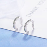 LISM 3Pcs/Set Silver Color Korean Design Zircon Geometric Earrings Female Double Twist Without Pierced War Clip Ear Cuff daiiibabyyy